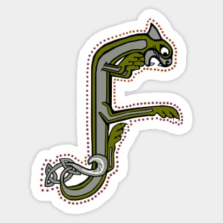 Celtic Cat Letter F Sticker